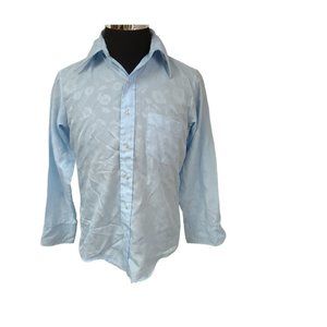 Vtg MR Dee Cee Mens 15/33 Light Blue Floral Long Sleeve Button Western Shirt USA